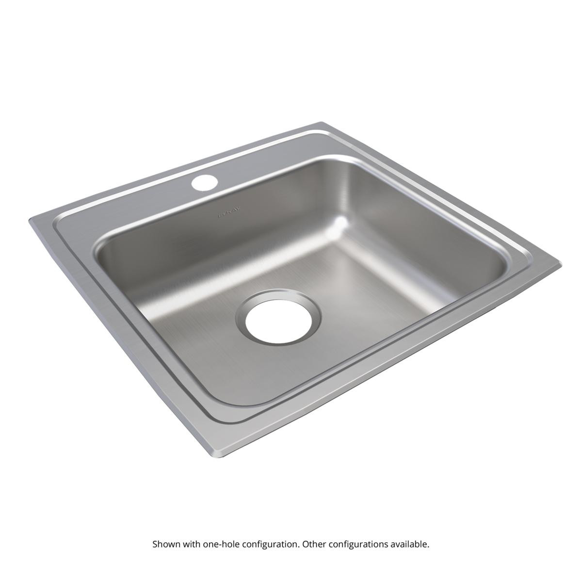 Elkay Lustertone Classic Stainless Steel 19-1/2" x 19" x 5-1/2" 3-Hole Single Bowl Drop-in ADA Sink