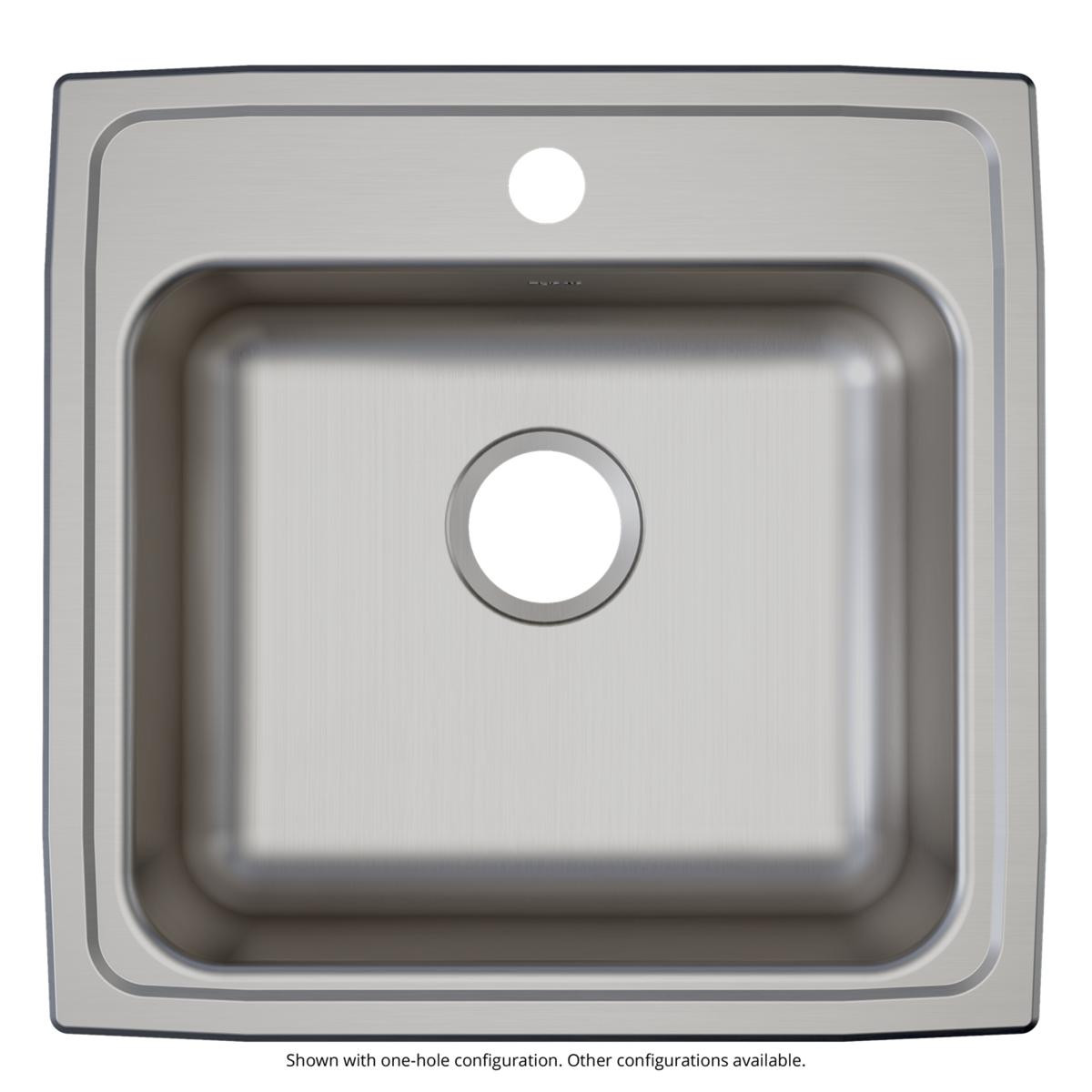 Elkay Lustertone Classic Stainless Steel 19-1/2" x 19" x 6-1/2", 1-Hole Single Bowl Drop-in ADA Sink