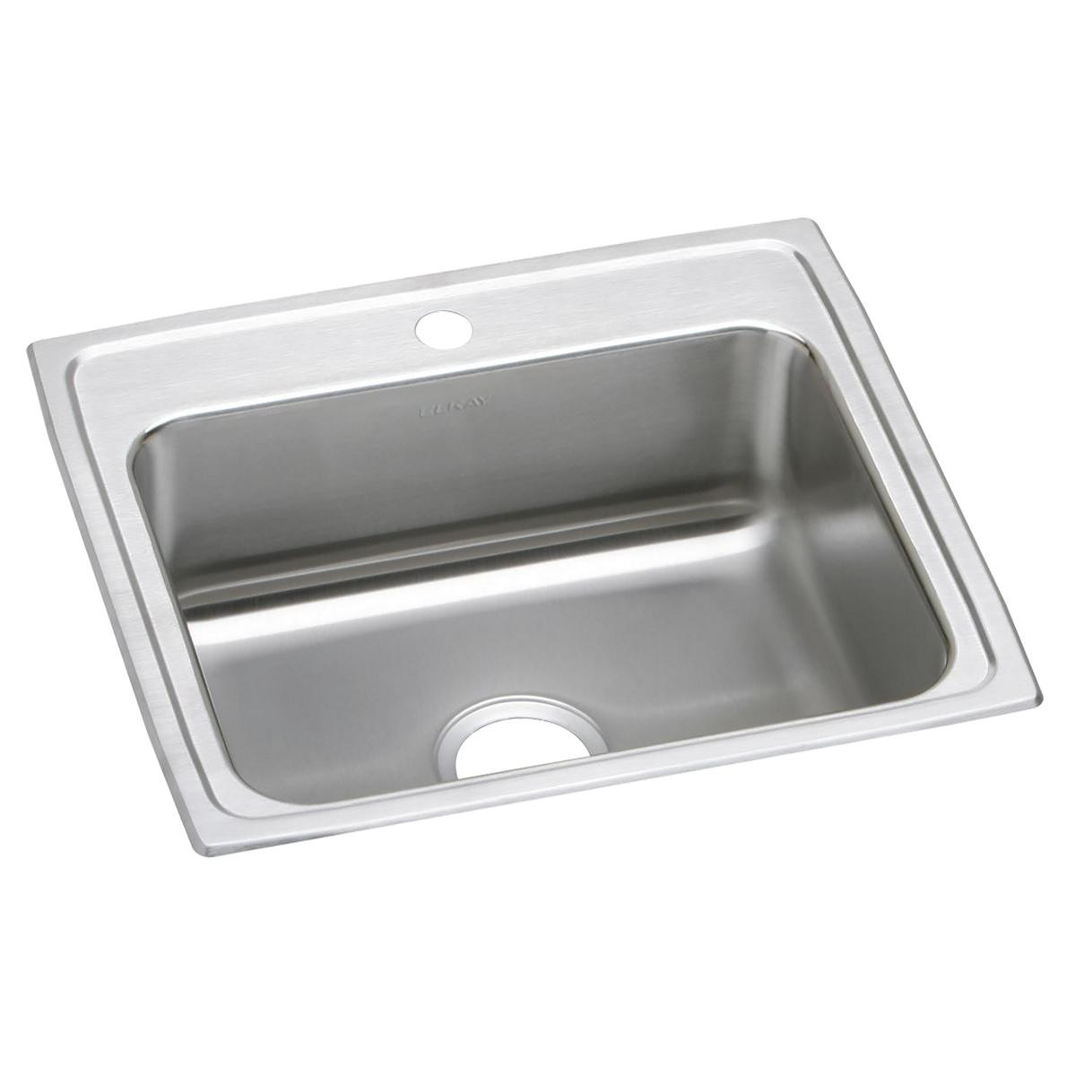 Elkay Lustertone Classic Stainless Steel 22" x 19-1/2" x 7-5/8", 1-Hole Single Bowl Drop-in Sink