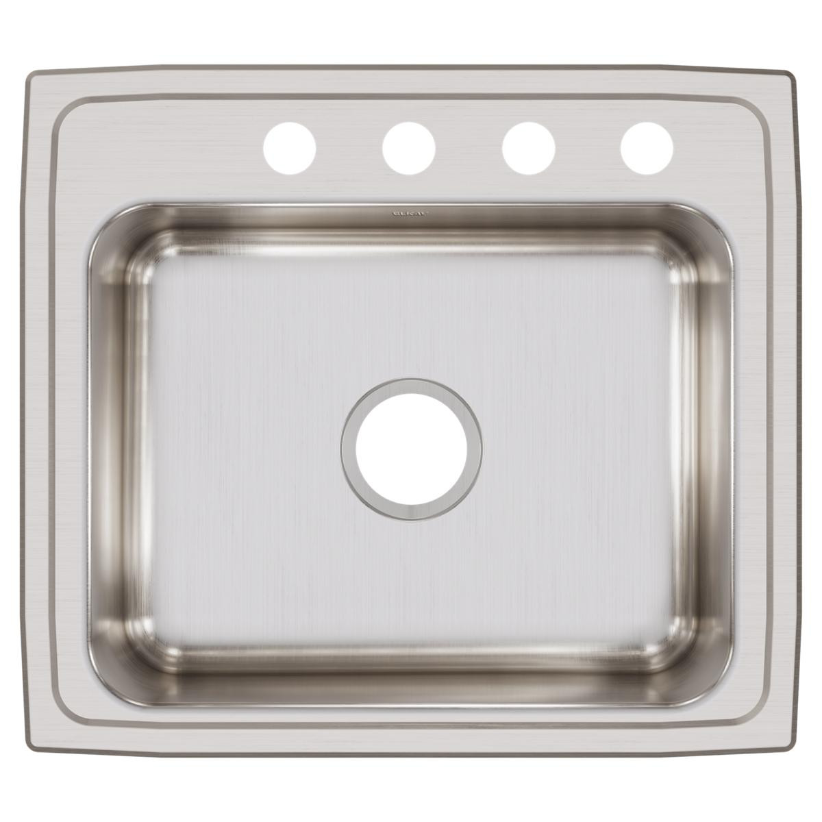 Elkay Lustertone Classic Stainless Steel 22" x 19-1/2" x 7-5/8" 4-Hole Single Bowl Drop-in Sink