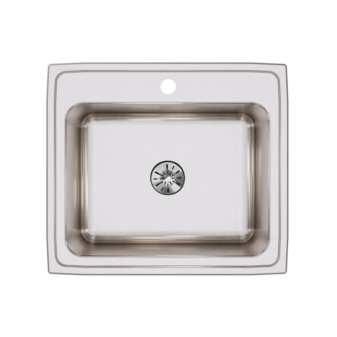 Elkay Lustertone Classic Stainless Steel 25" x 22" x 10-3/8" 1-Hole Single Bowl Drop-in Sink with Perfect Drain