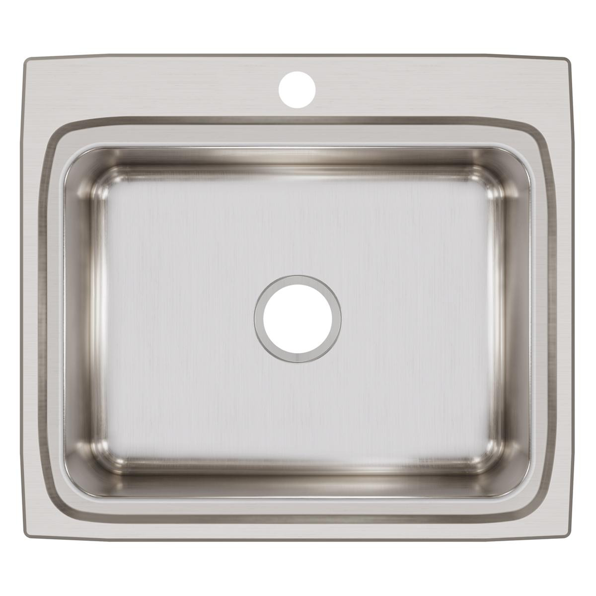 Elkay Lustertone Classic Stainless Steel 25" x 22" x 8-1/8", 1-Hole Single Bowl Drop-in Sink