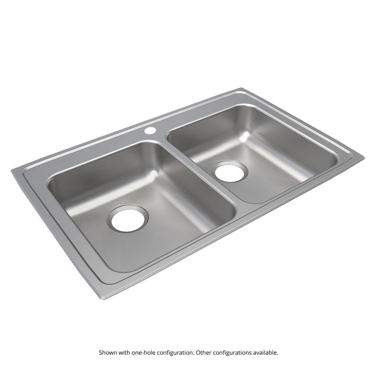 Elkay Lustertone Classic Stainless Steel 33" x 21-1/4" x 5-1/2", 3-Hole Equal Double Bowl Drop-in ADA Sink