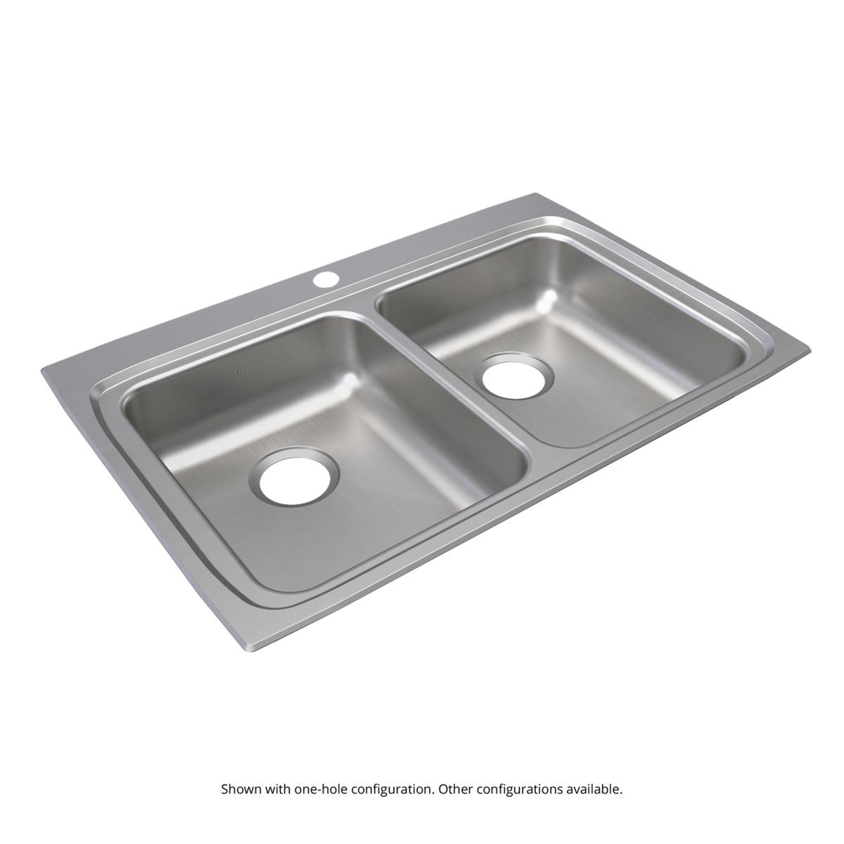 Elkay Lustertone Classic Stainless Steel 33" x 22" x 6" 4-Hole Equal Double Bowl Drop-in ADA Sink