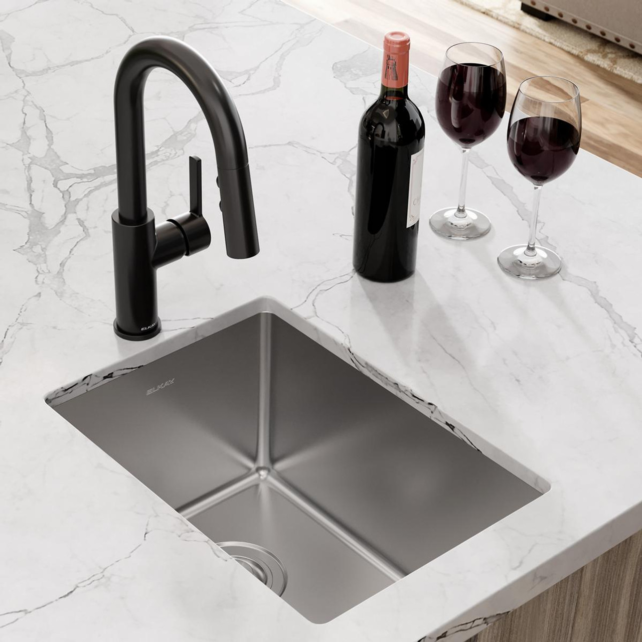 Elkay Crosstown 18 Gauge Stainless Steel 13-1/2" x 18-1/2" x 9" Single Bowl Undermount Bar Sink