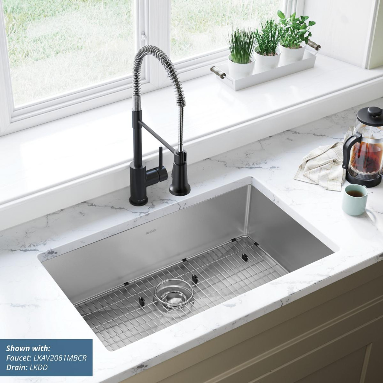 Elkay Crosstown 16 Gauge Stainless Steel 30-1/2" x 18-1/2" x 8", Single Bowl Undermount Sink Kit