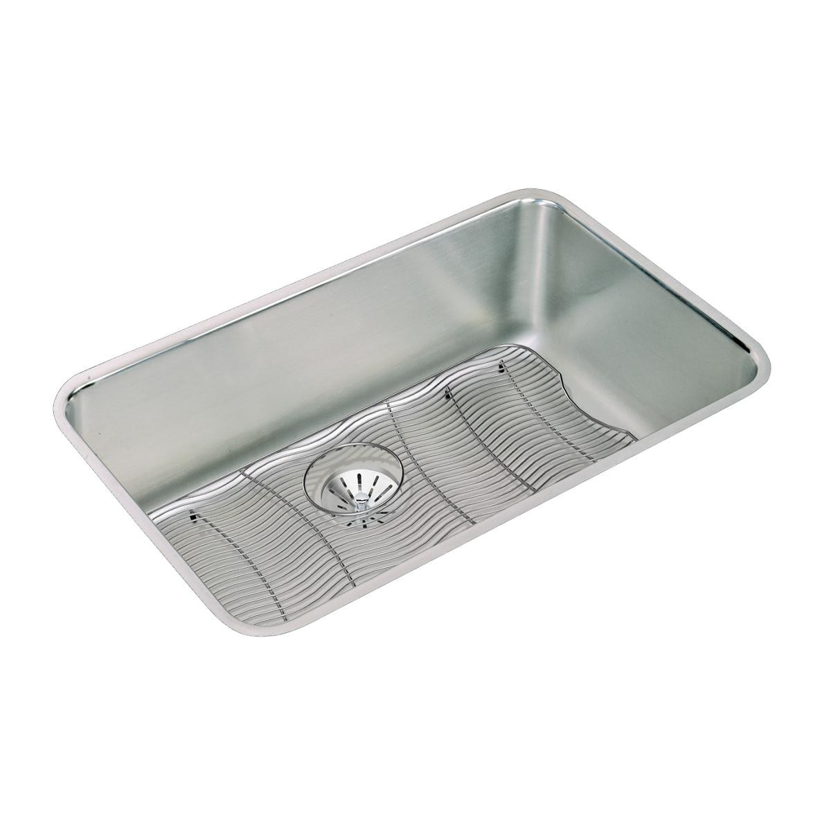 Elkay Lustertone Classic Stainless Steel 30-1/2" x 18-1/2" x 10" Single Bowl Undermount Sink Kit with Perfect Drain