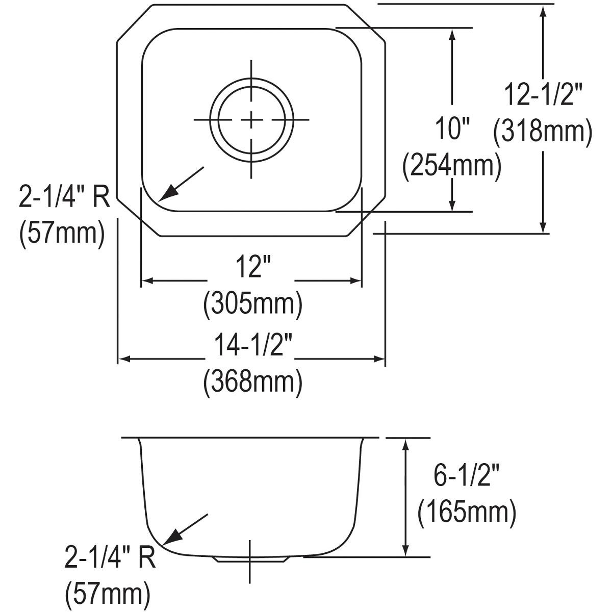 Elkay Dayton Stainless Steel 14-1/2" x 12-1/2" x 6-1/2" Single Bowl Undermount Bar Sink