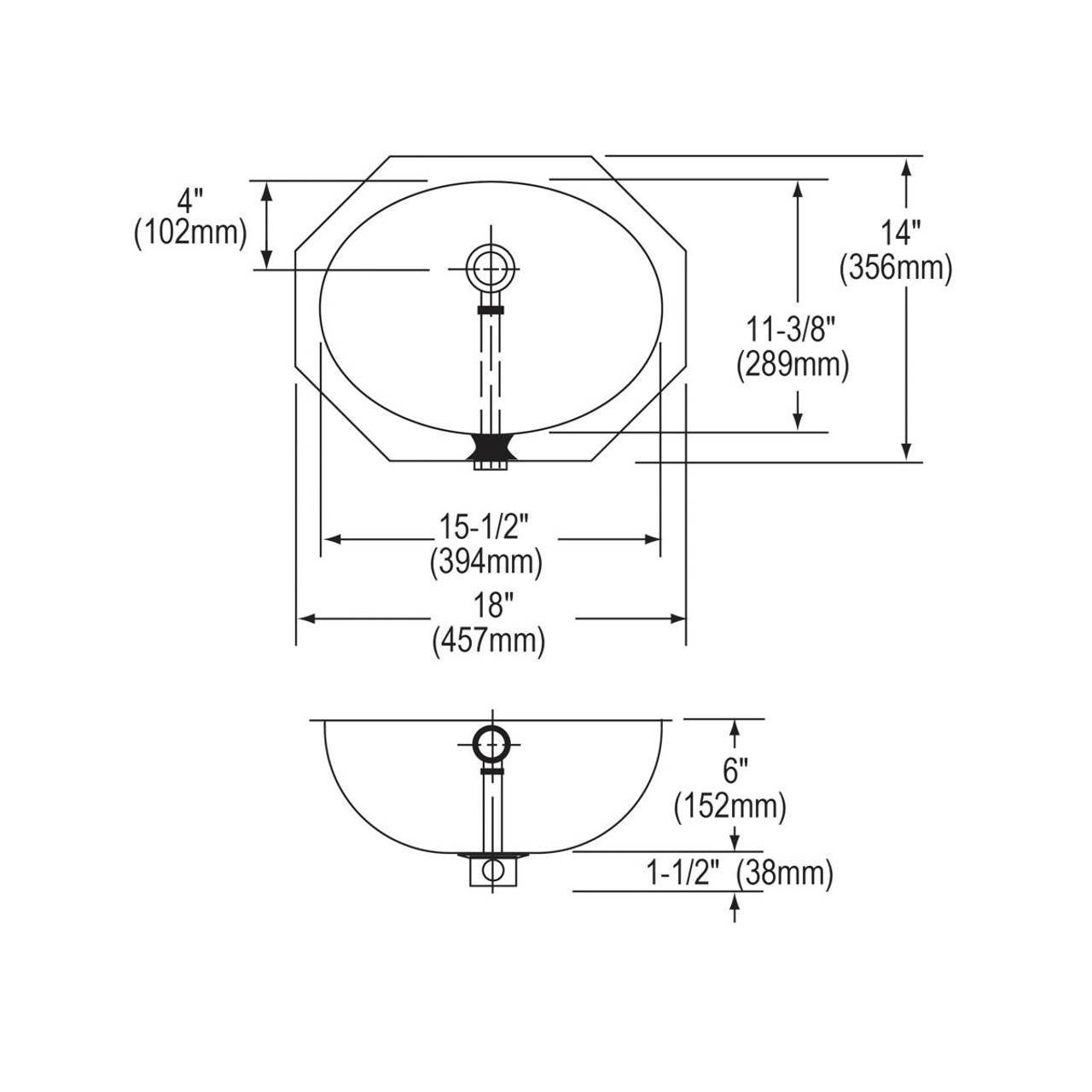 Elkay Asana Stainless Steel 18" x 14" x 6" Single Bowl Undermount Bathroom Sink