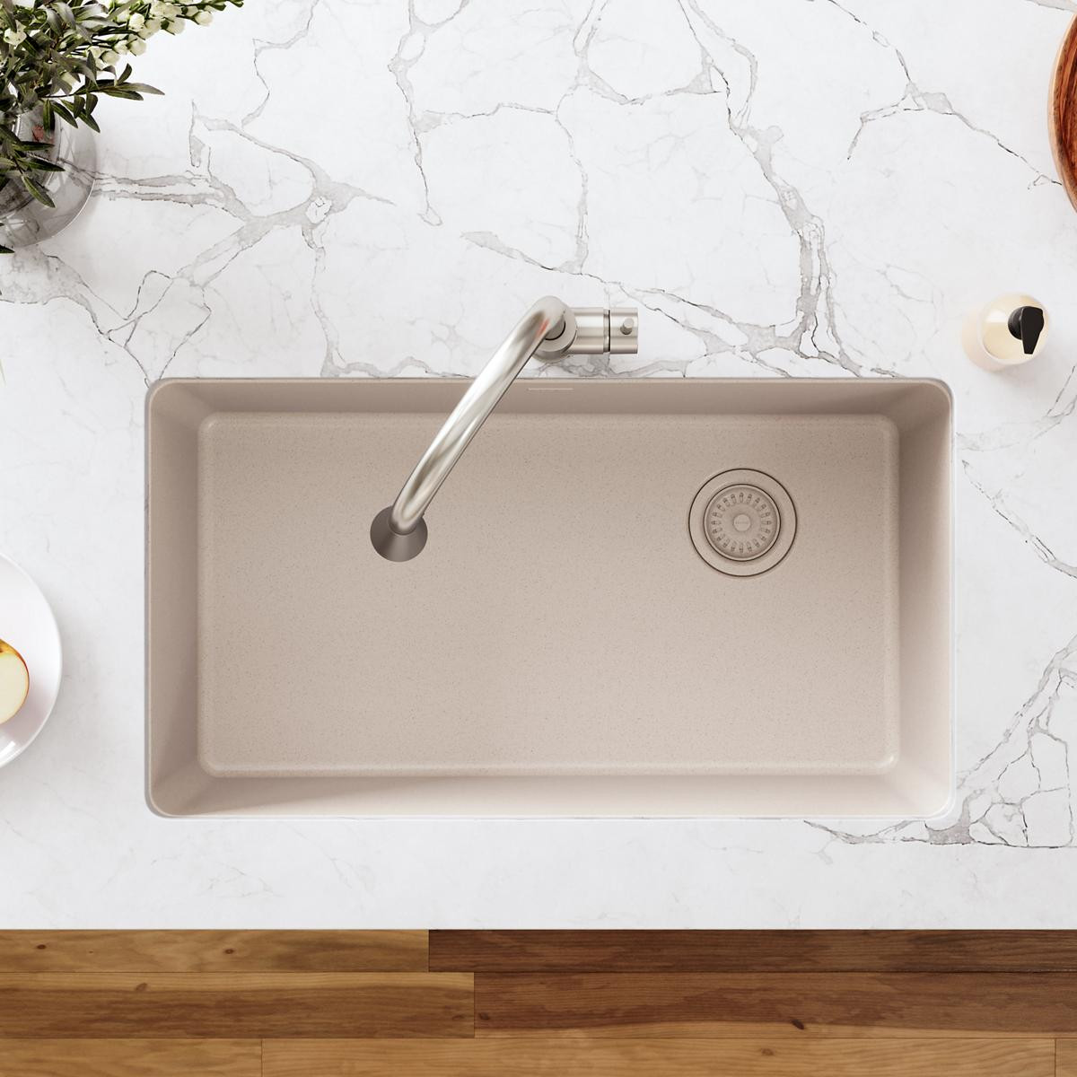 Elkay Polymer Drain Fitting with Removable Basket Strainer and Rubber Stopper Putty