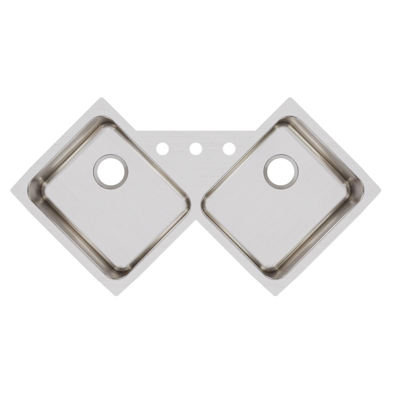 Elkay Lustertone Classic Stainless Steel 32" x 32" x 7-7/8", Equal Double Bowl Corner Sink