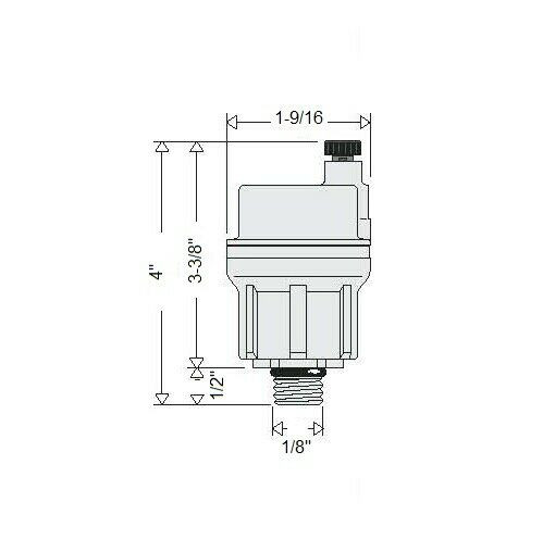 Caleffi 502710A Automatic Air Vent 1/8 Inch NPT Brass