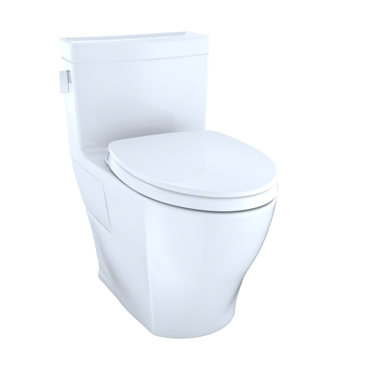 Toto Legato One Piece Elongated Universal Height Toilet with CEFIONTECT 1.28 GPF with SS124 SoftClose Seat in Cotton White