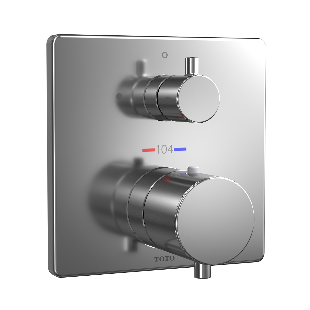 Toto Square Thermostatic Mixing Valve with Volume Control Shower Trim, Polished Chrome - TBV02403U#CP