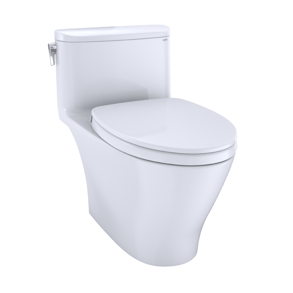 Toto Nexus 1G One Piece Elongated Auto Flush Washlet+ Ready Universal Height Toilet with CEFIONTECT 1.0 GPF with SS124 SoftClose Seat in Cotton White