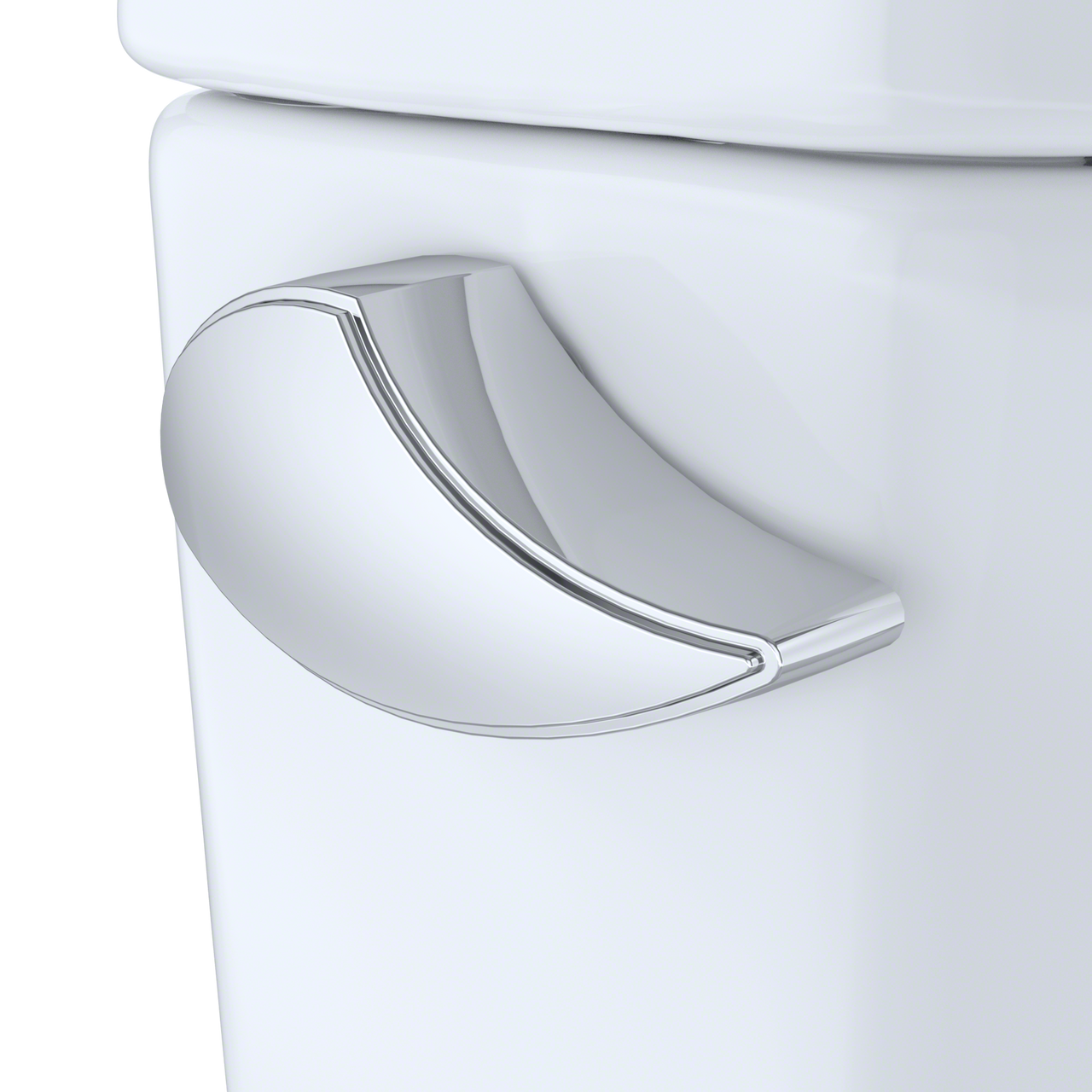 Toto Vespin II Two Piece Elongated Universal Height Toilet with CEFIONTECT and Right Hand Lever 1.28 GPF Less Seat in Cotton White