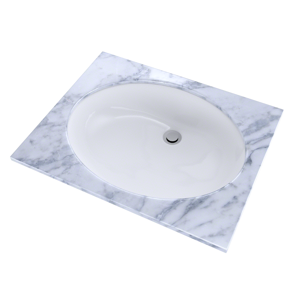 Toto LT597G#01 Dantesca Oval Undermount Bathroom Sink with CeFiONtect: Cotton White