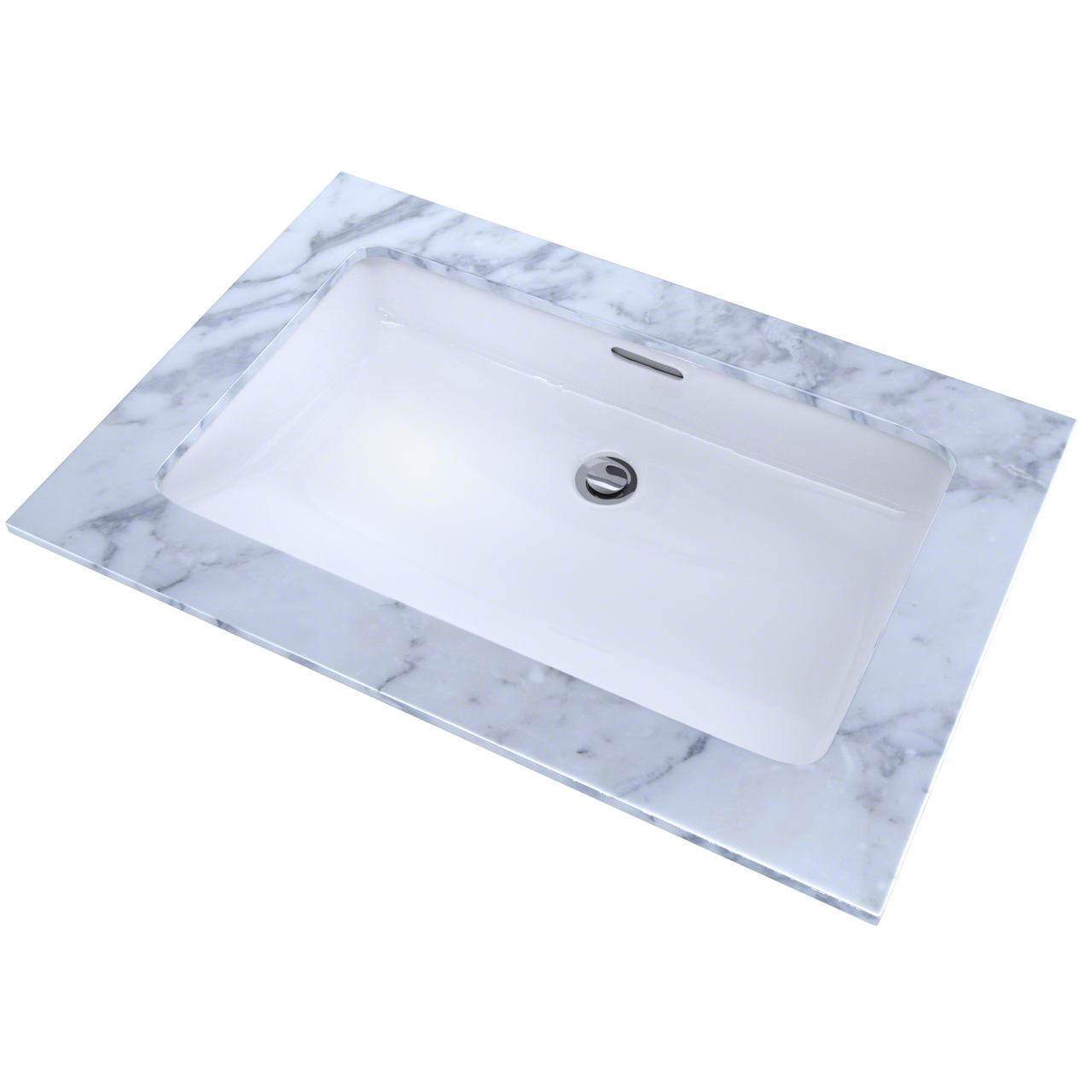 Toto Rectangular Undermount Bathroom Sink with CeFiONtect: Cotton White - LT191#01