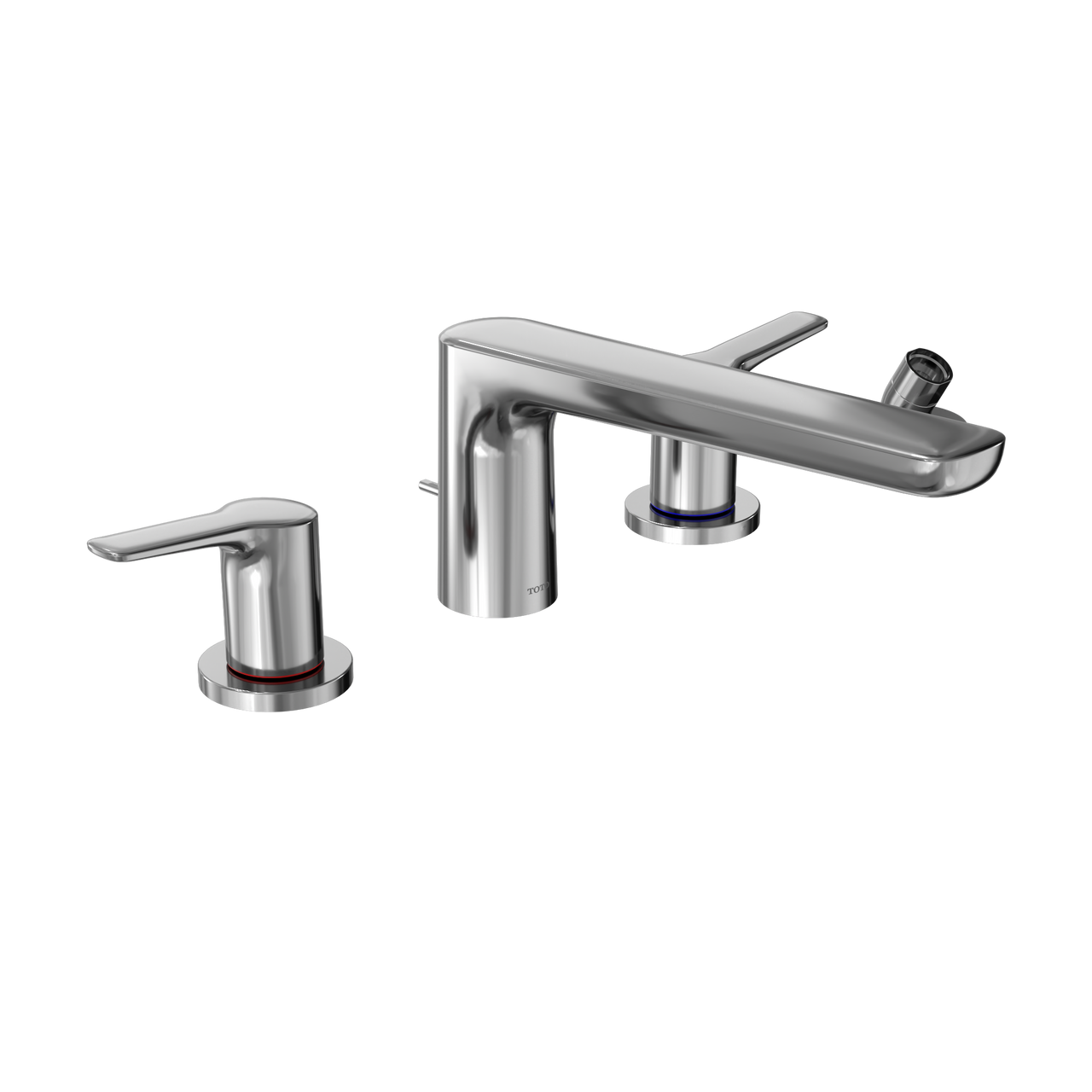 Toto GS Four-hole Deck-Mount Roman Tub Filler Trim with Handshower, Polished Chrome - TBG03202U#CP