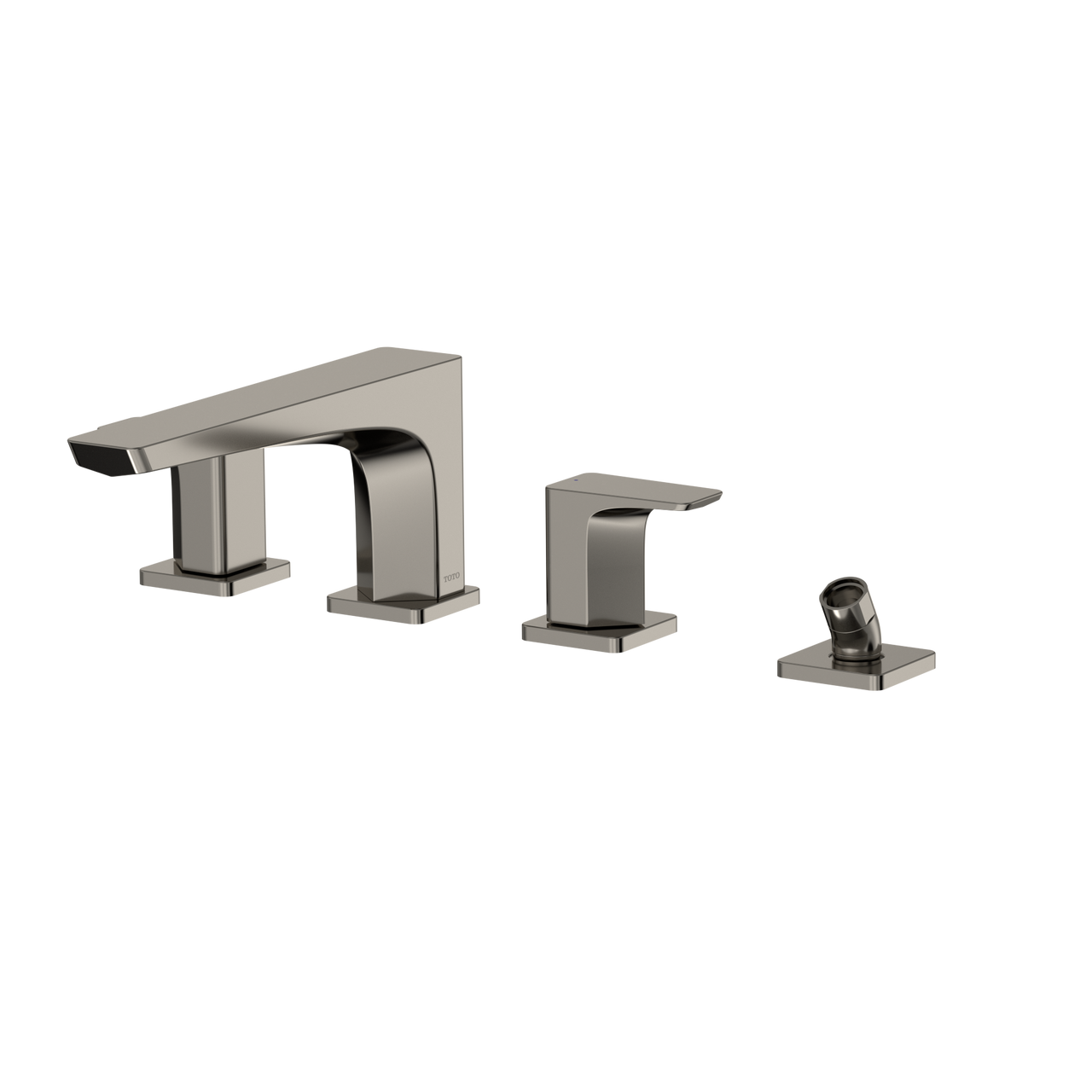 Toto GE Two-Handle Deck-Mount Roman Tub Filler Trim with Handshower, Polished Nickel - TBG07202U#PN