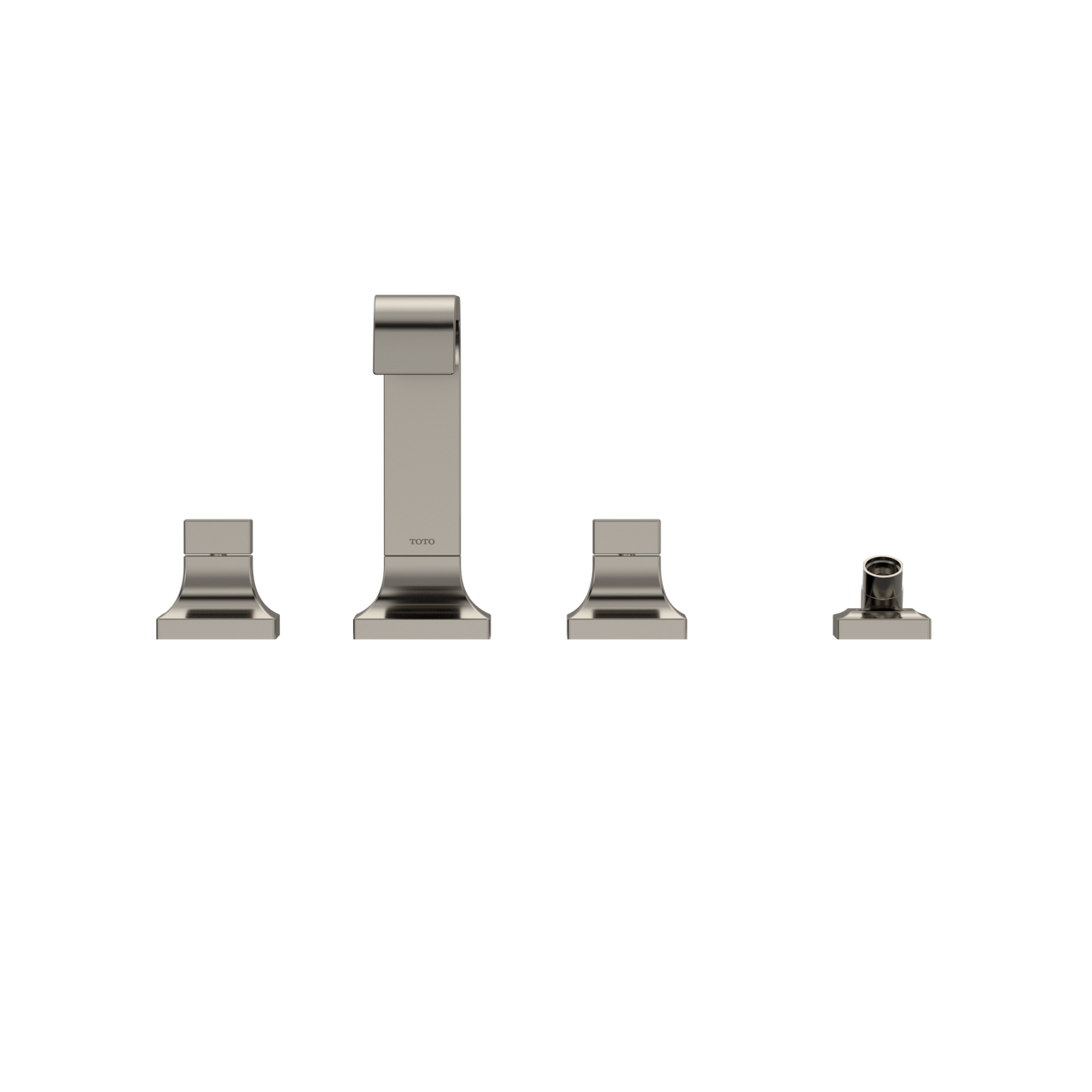 Toto GC Two-Handle Deck-Mount Roman Tub Filler Trim with Handshower, Polished Nickel - TBG08202U#PN