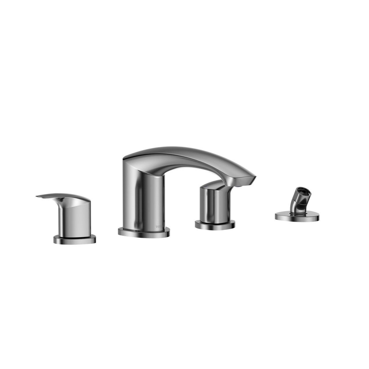 Toto GM Two-Handle Deck-Mount Roman Tub Filler Trim with Handshower, Polished Chrome - TBG09202U#CP