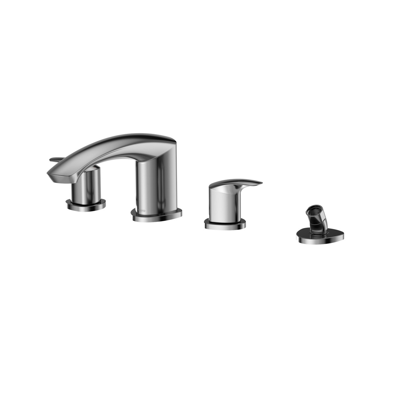 Toto GM Two-Handle Deck-Mount Roman Tub Filler Trim with Handshower, Polished Chrome - TBG09202U#CP