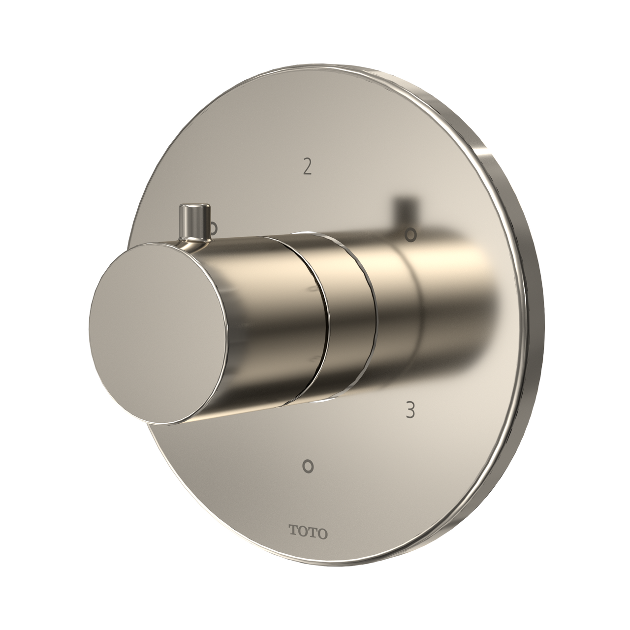Toto Round Three-Way Diverter Trim with Off, Polished Nickel - TBV01102U#PN