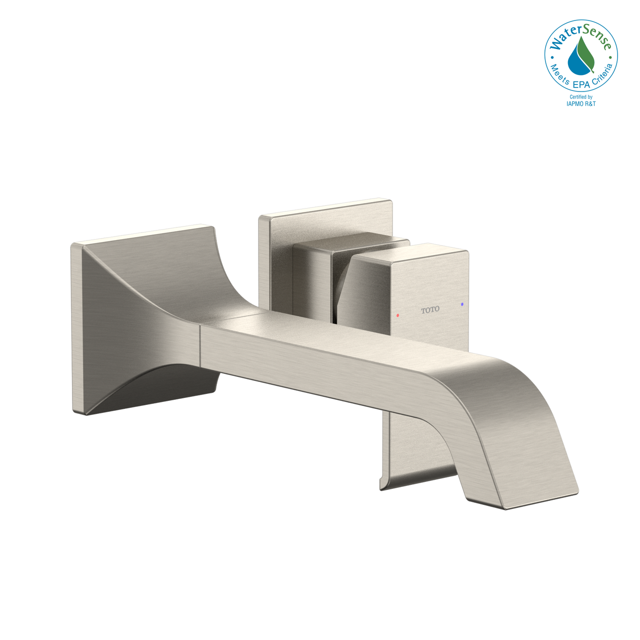 Toto GC 1.2 GPM Wall-Mount Single-Handle Long Bathroom Faucet with COMFORT GLIDE Technology, Brushed Nickel - TLG08308U#BN
