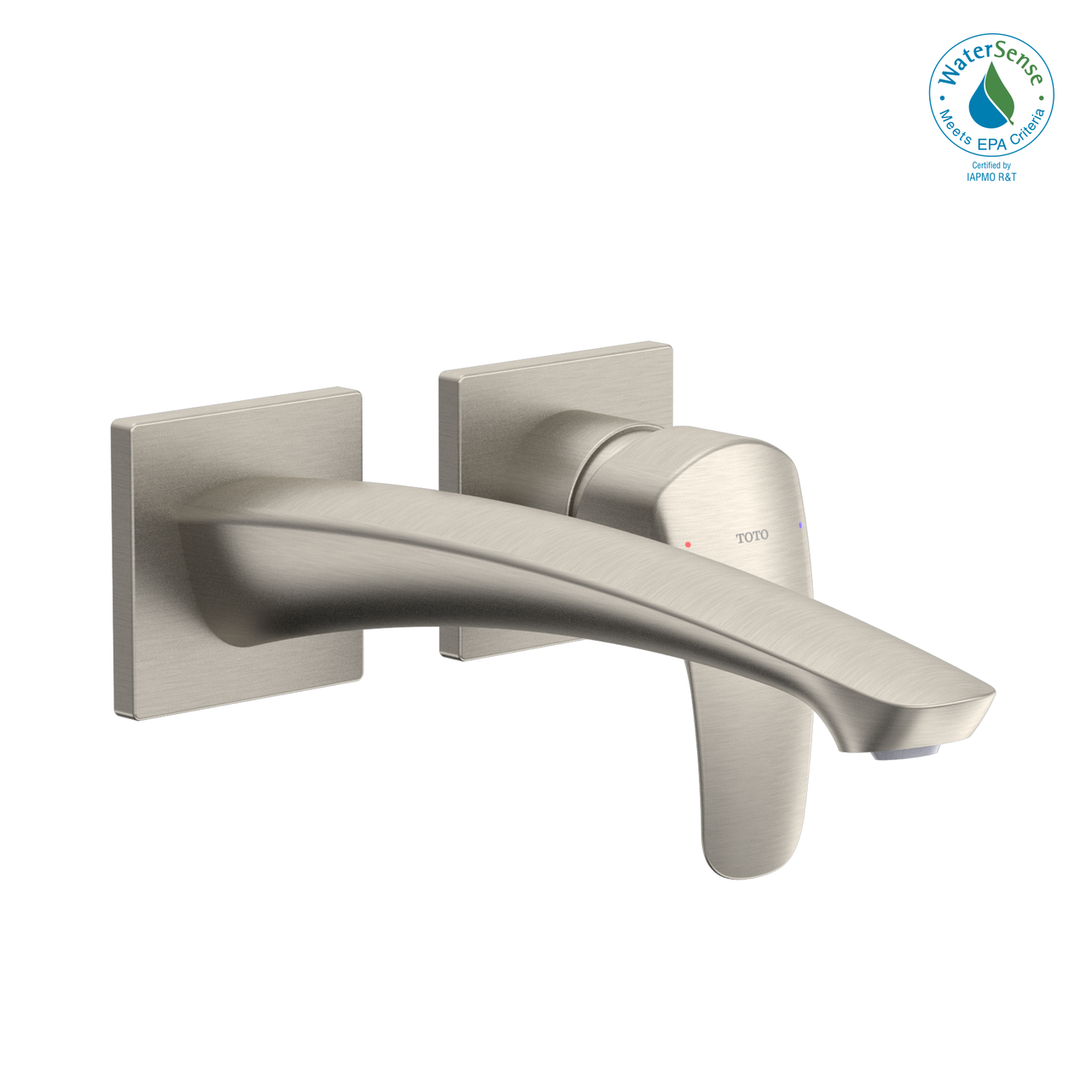 Toto GM 1.2 GPM Wall-Mount Single-Handle Long Bathroom Faucet with COMFORT GLIDE Technology, Brushed Nickel - TLG09308U#BN