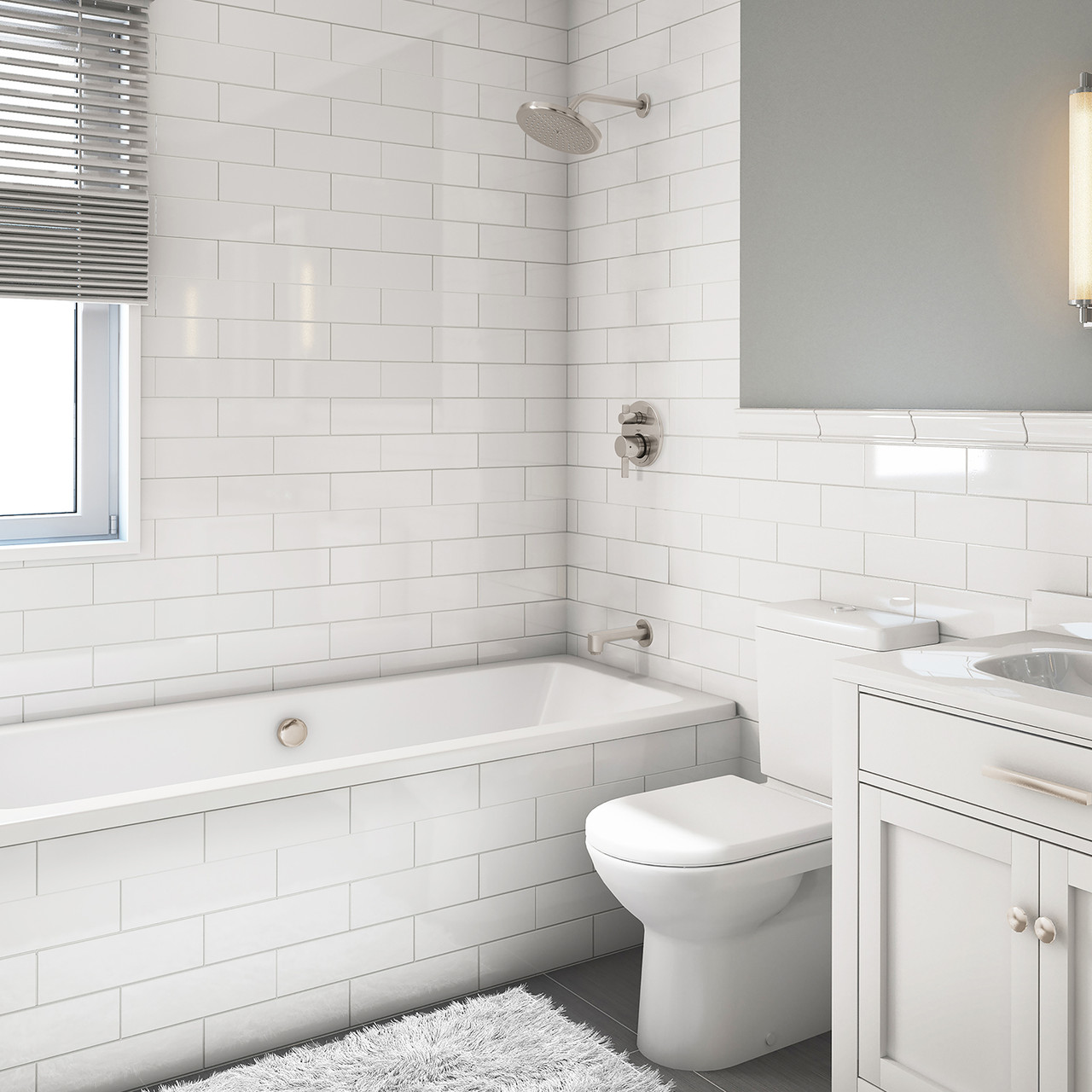 Hansgrohe 04908820 Croma Pressure Balance Tub/Shower Set with Rough, 2.0 gpm in: Brushed Nickel