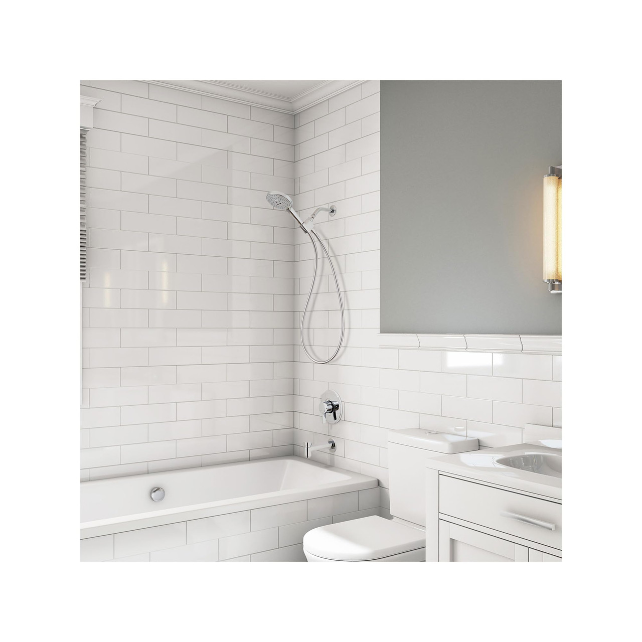 Hansgrohe 04913000 Raindance Select S Handshower Set 120 3-Jet PowderRain, 2.5 GPM in Chrome