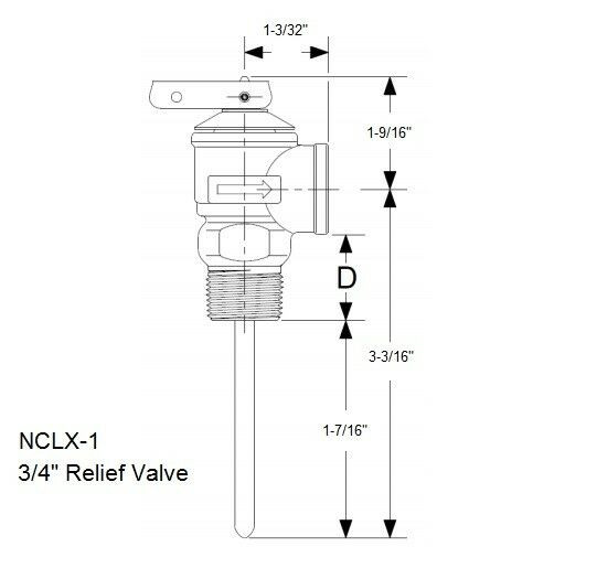 Cash Acme 16487-0150 Temperature and Pressure Relief 3/4 Inch Brass