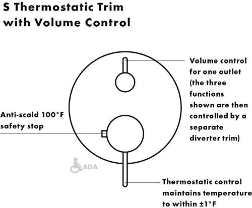 Hansgrohe 04230000 Ecostat Thermostatic Trim S with Volume Control in Chrome