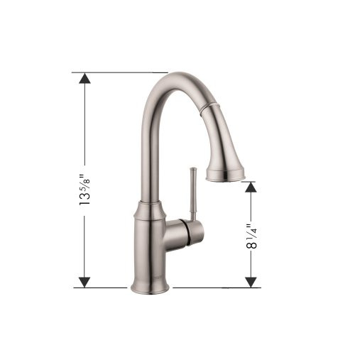 Hansgrohe 04216800 Talis C Prep Kitchen Faucet, 2-Spray Pull-Down, 1.75 GPM in Steel Optic