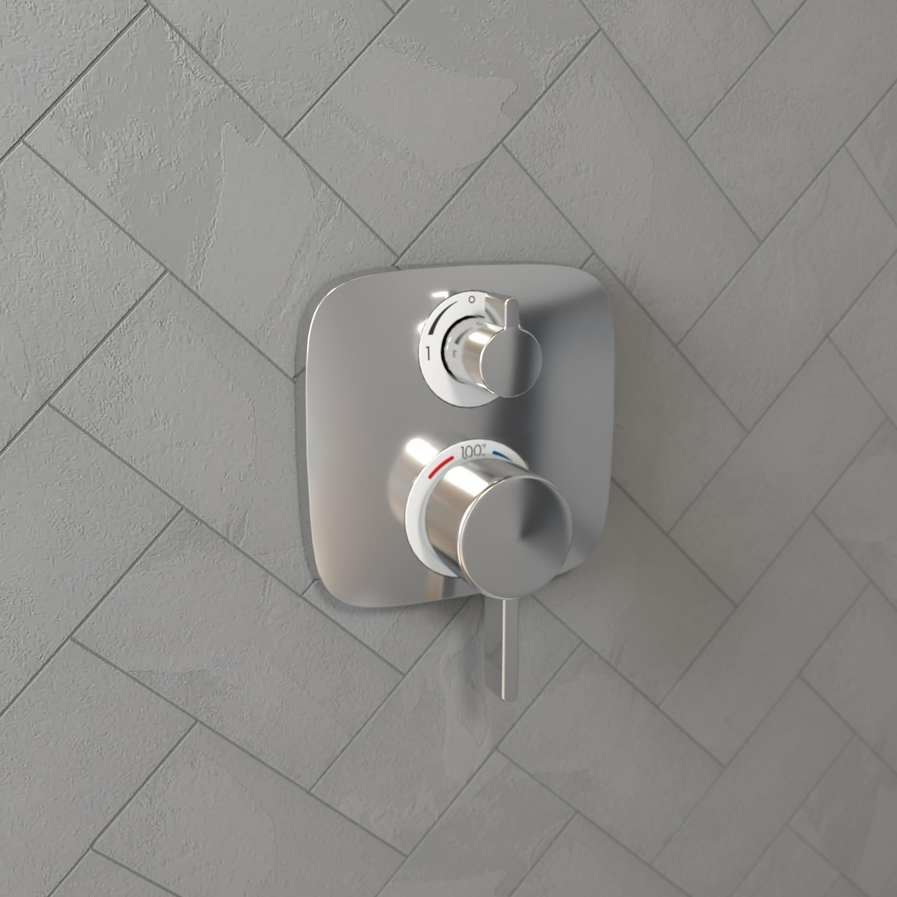 Hansgrohe 15707001 Ecostat E Thermostatic Trim with Volume Control in Chrome