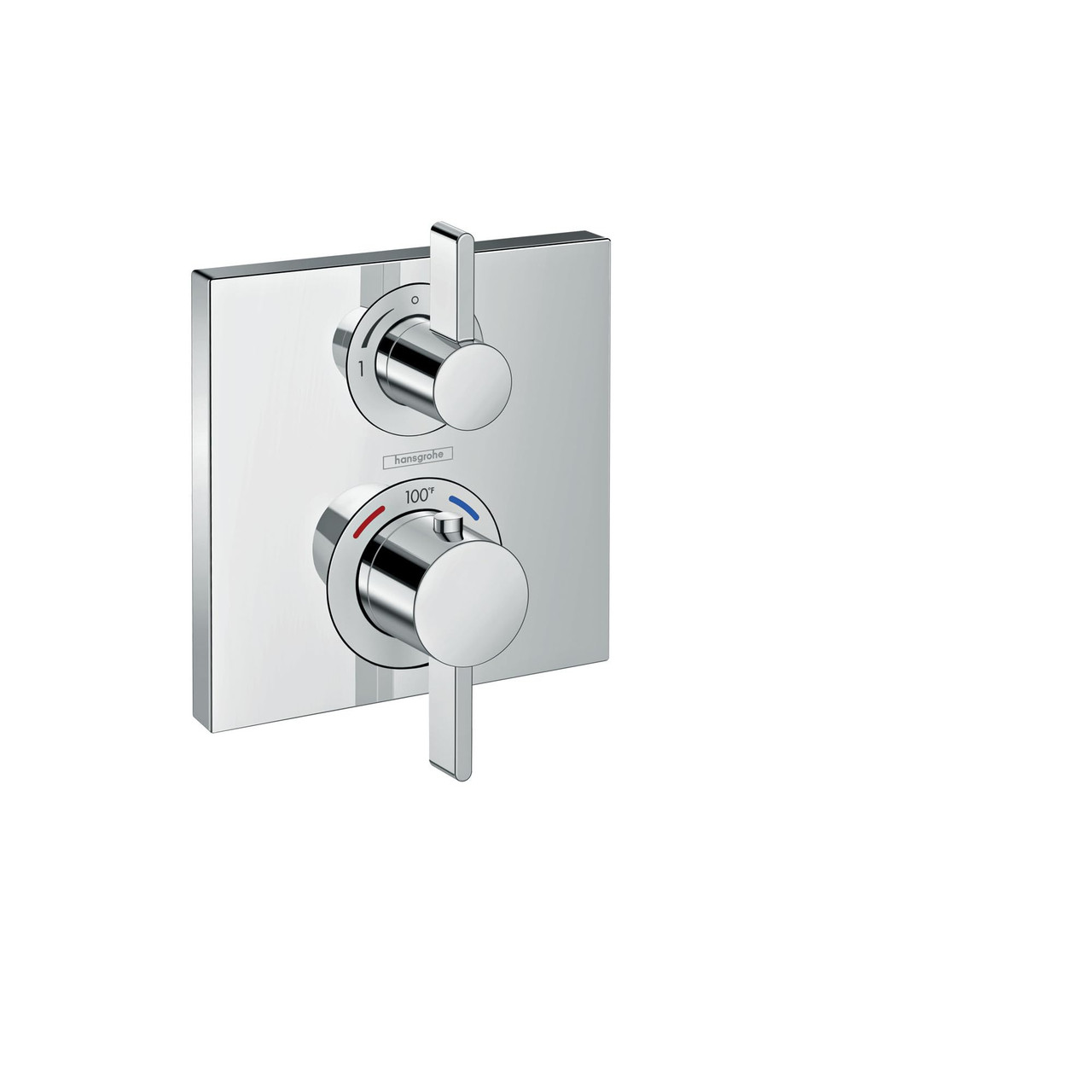 Hansgrohe 15714001 Ecostat Square Thermostatic Trim with Volume Control and Diverter in Chrome
