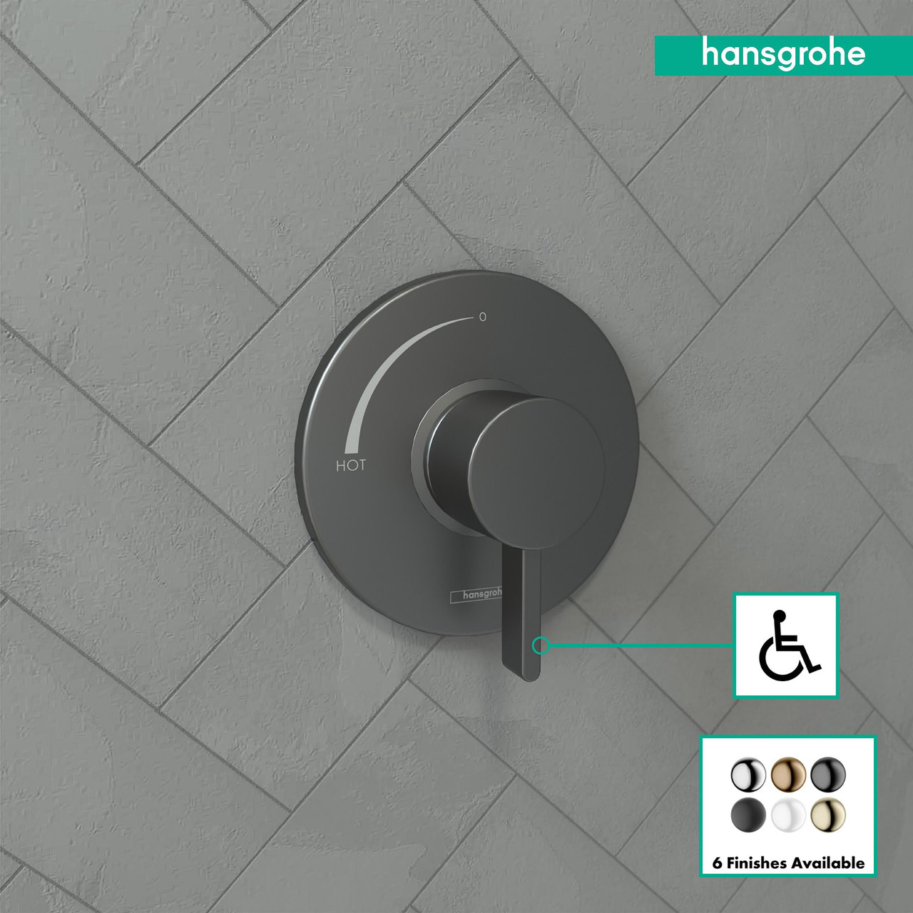 Hansgrohe 15739341 Ecostat S Pressure Balance Trim in Brushed Black Chrome