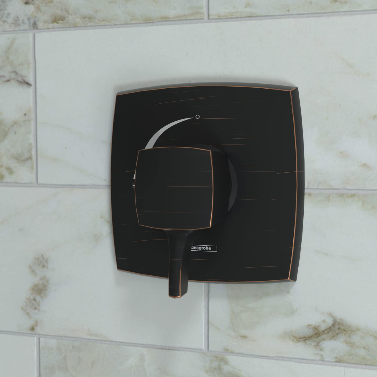 Hansgrohe 15769921 Ecostat Classic Pressure Balance Trim, Square in Rubbed Bronze