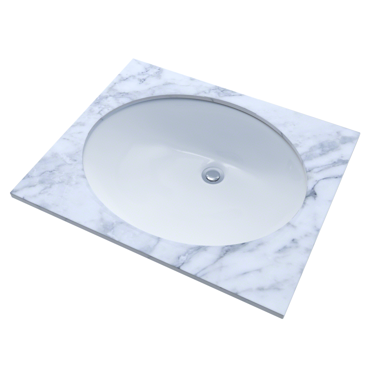 Toto LT579G#01 Rendezvous Oval Undermount Bathroom Sink with CeFiONtect: Cotton White