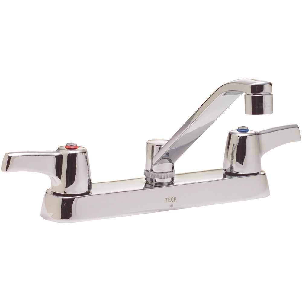 Commercial 26C3143 26C3: Two Handle 8" Cast Deck Mount Faucet: Chrome