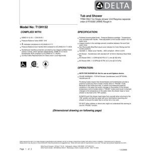 Delta Commercial T13H152 T13H: Universal Shower Trim: Chrome