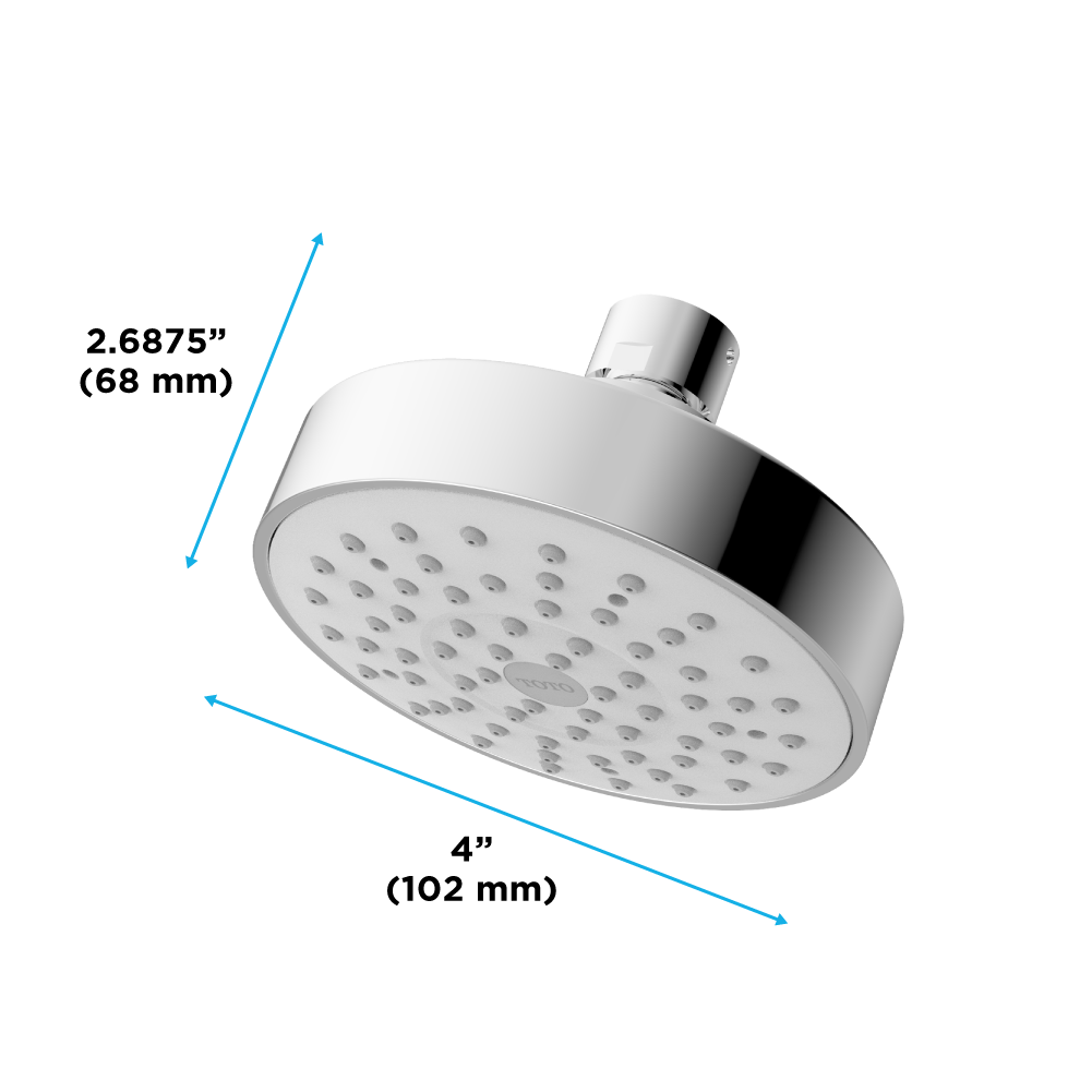 Toto L Series Modern Round Single Spray 4 inch 1.75 GPM Shower Head, Polished Chrome - TBW01012U4#CP