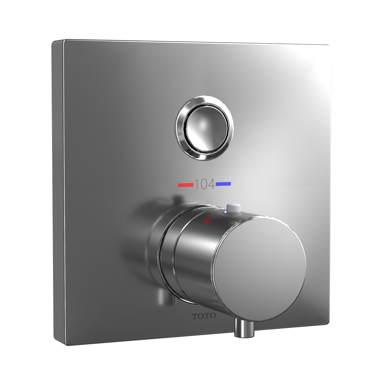 Toto Square Thermostatic Mixing Valve with One-Function Shower Trim, Polished Chrome - TBV02405U#CP