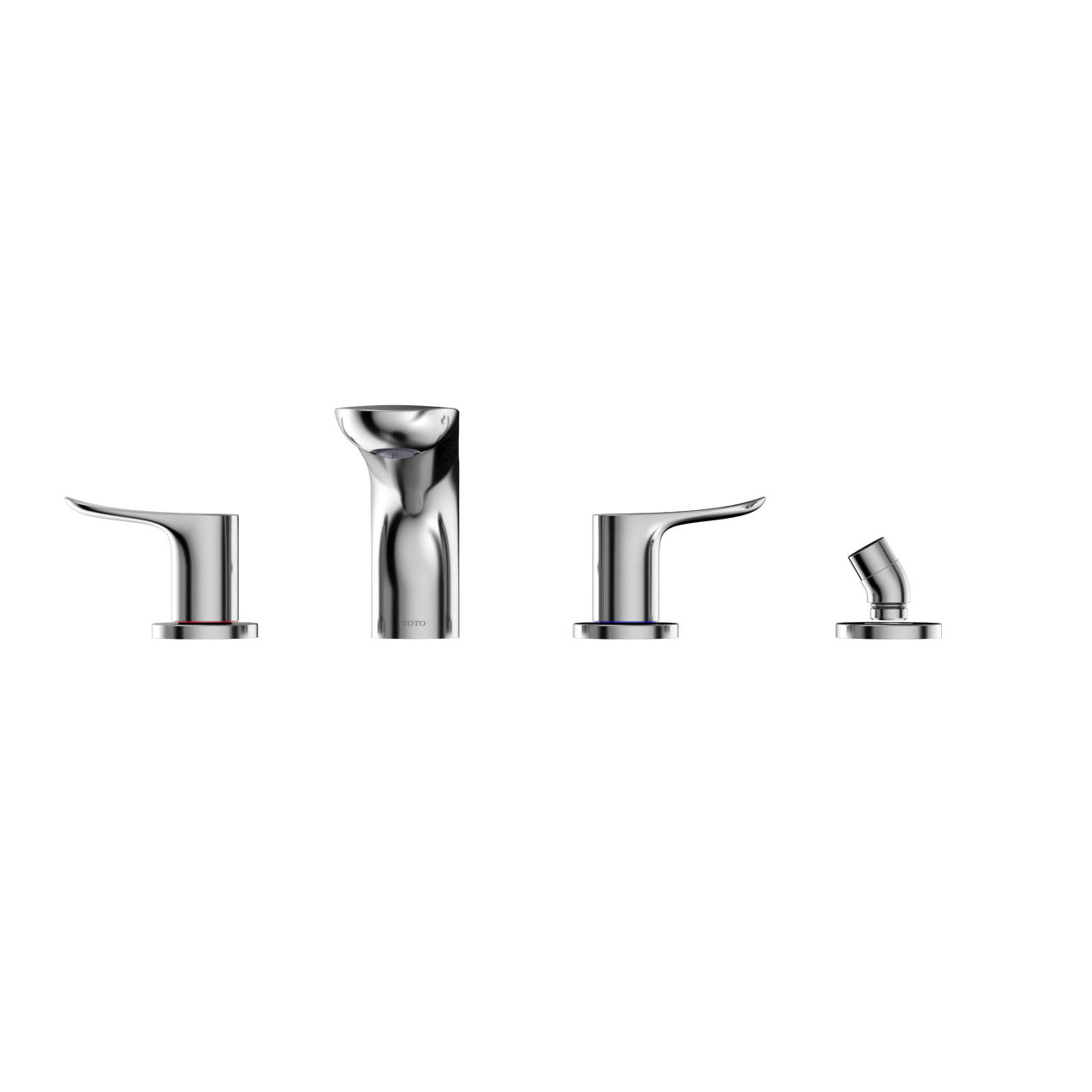 Toto GO Two-Handle Deck-Mount Roman Tub Filler Trim with Handshower, Polished Chrome - TBG01202U#CP