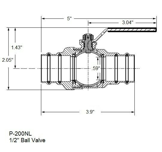 Legend Valve P-200NL 1/2" Full Port Forged Brass No Lead Ball Valve, #101-003NL