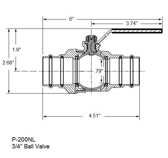Legend Valve 101-004NL Ball Valve 3/4 Inch Full Port Lead Free Brass