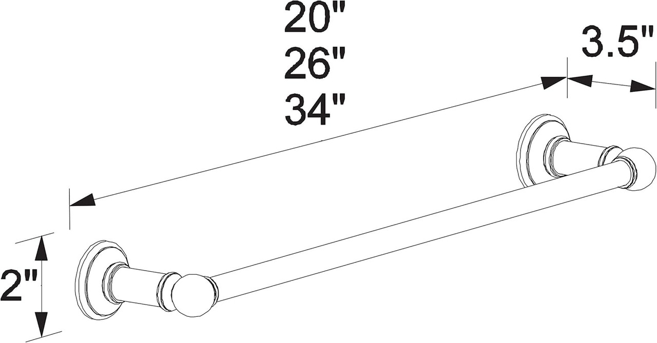Ginger 4503/SN Columnar 24" Towel Bar Ginger 4503/SN Columnar 24" Towel Bar