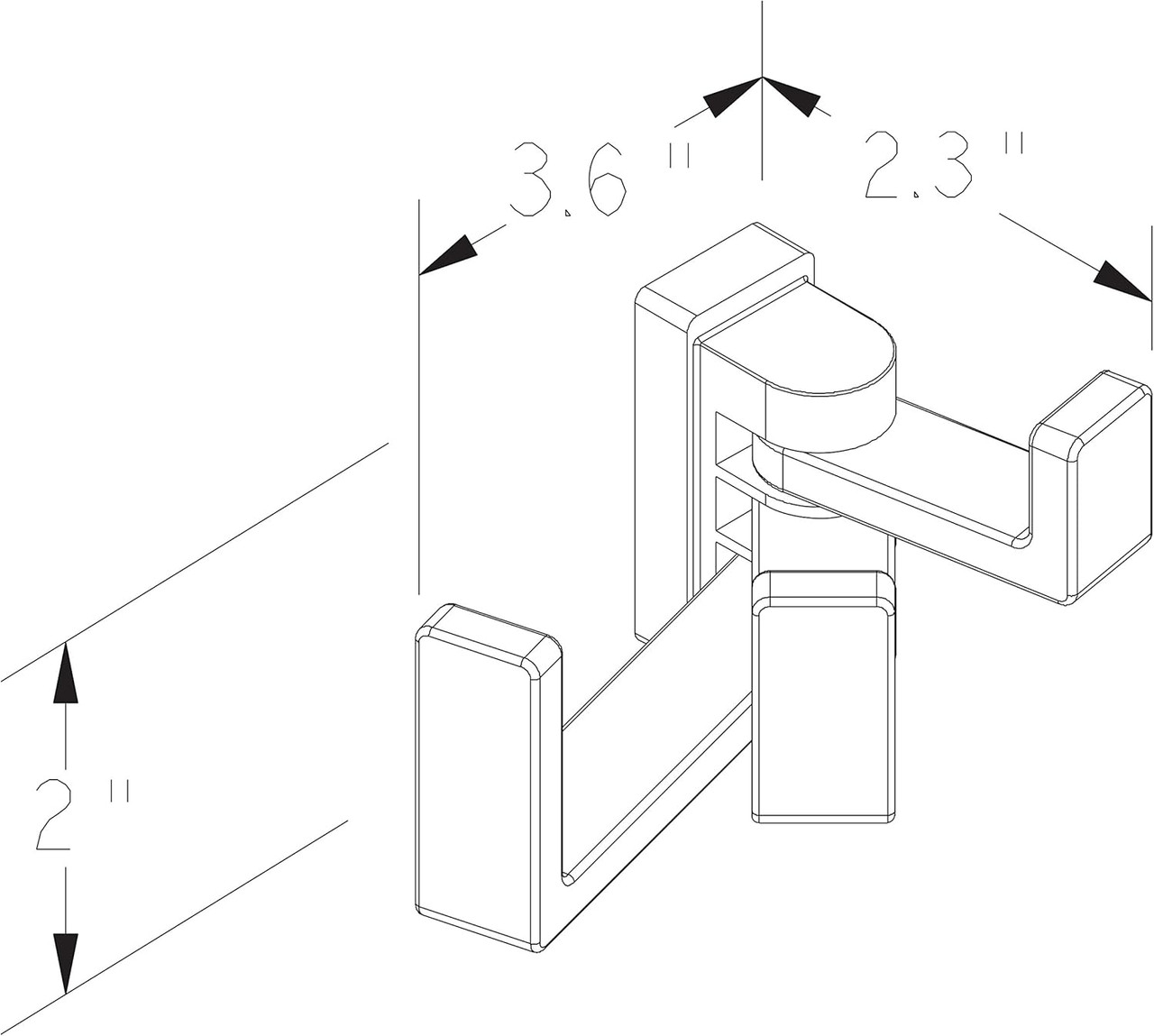 Ginger 5210T/PC Triple Pivoting Robe Hook Polished Chrome