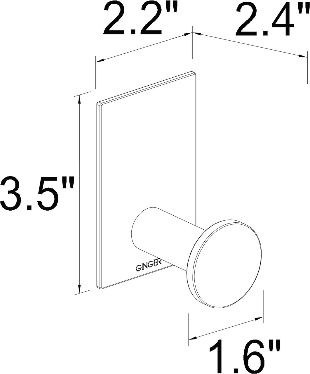 Ginger 2810/PC Surface Single Hook